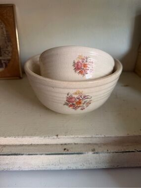 Vintage Homer Laughlin Floral OvenServe Mixing Bowls Set of 2 – Cottage Kitchen